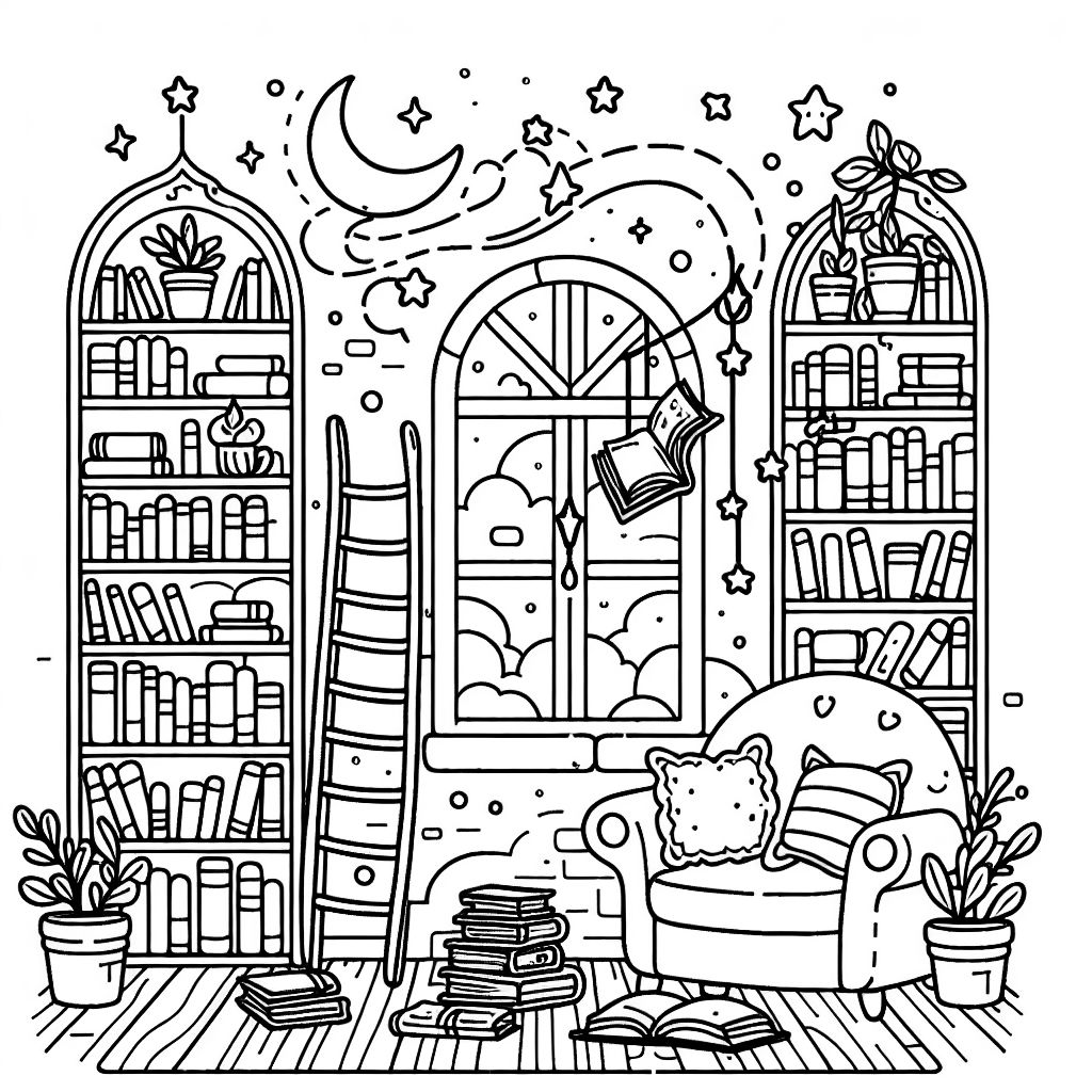 Library Coloring Pages Free Printable [2025]