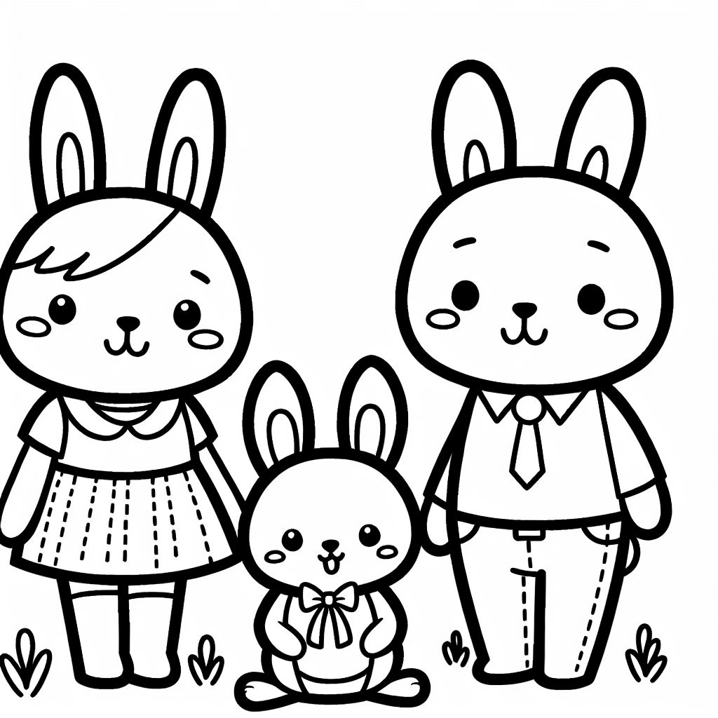 Daddy Rabbit Coloring Bubbely - Personalized Coloring Pages