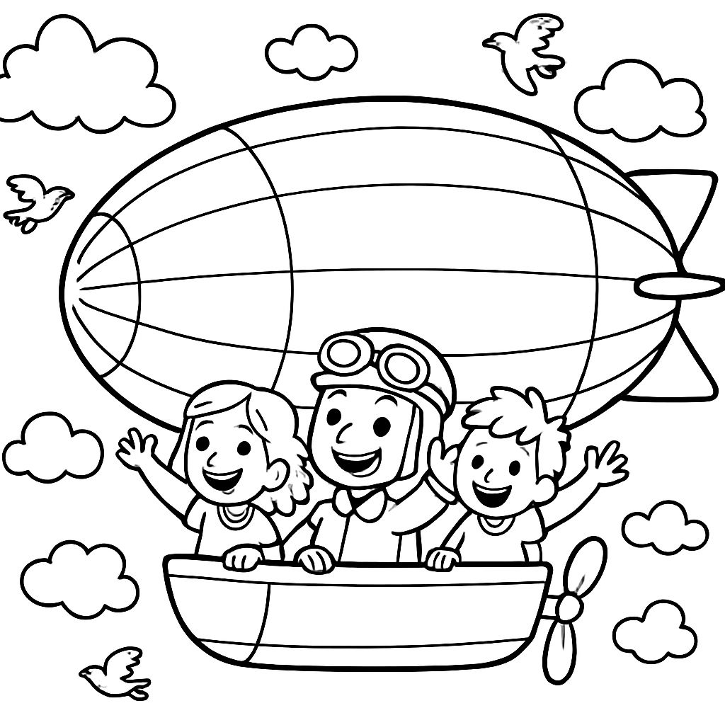 Coloring Zeppelin 'Zeppelin' Coloring Pages | bubbely
