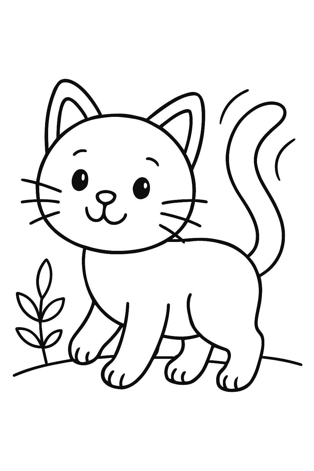 Un chat qui agite sa queue.