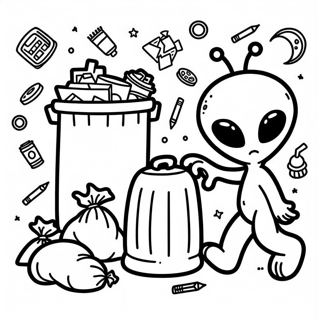 'Alien' Coloring Pages | bubbely
