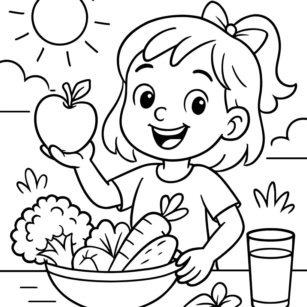 fille avec de la nourriture saine fille avec de la nourriture saine