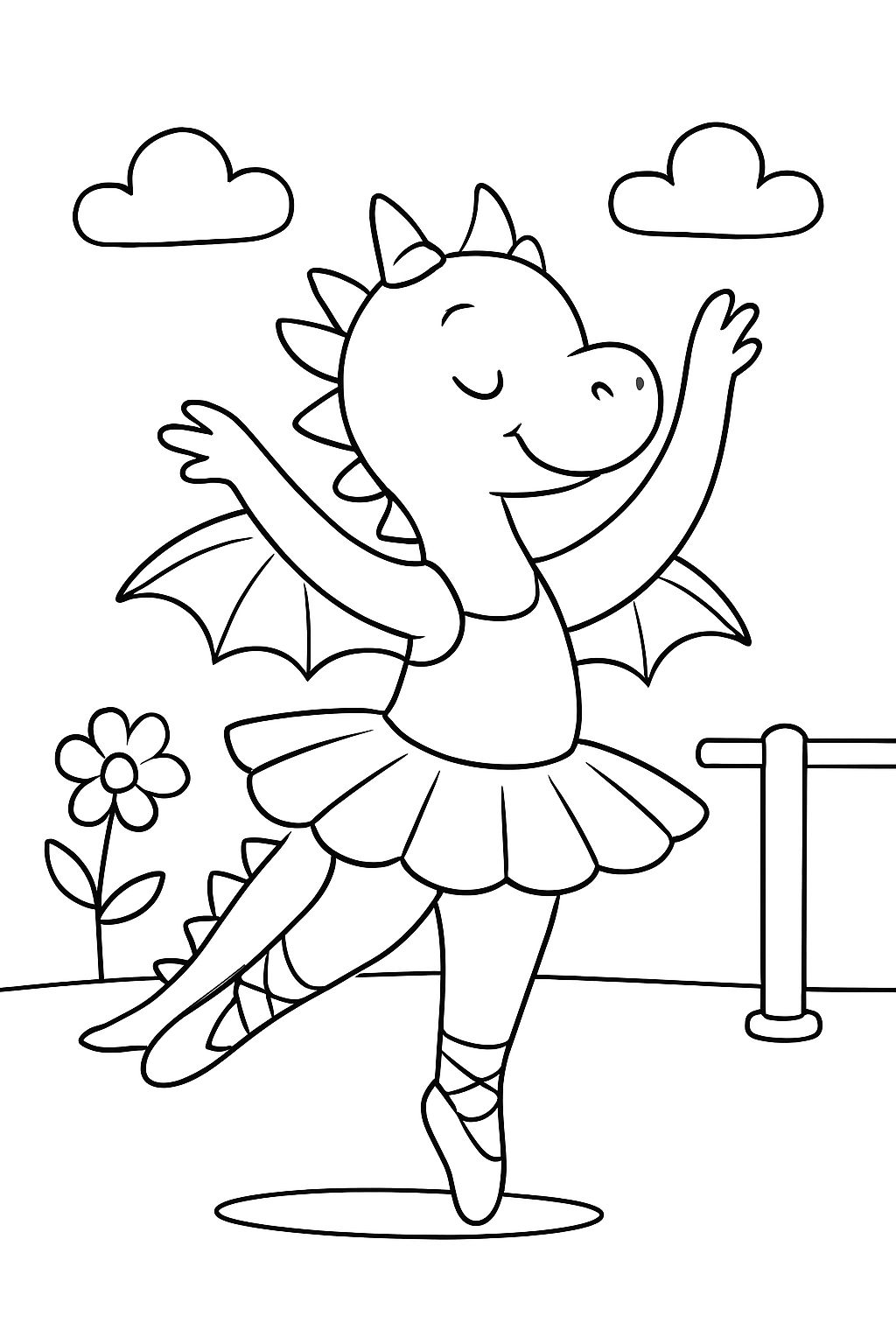 A dragon doing ballet