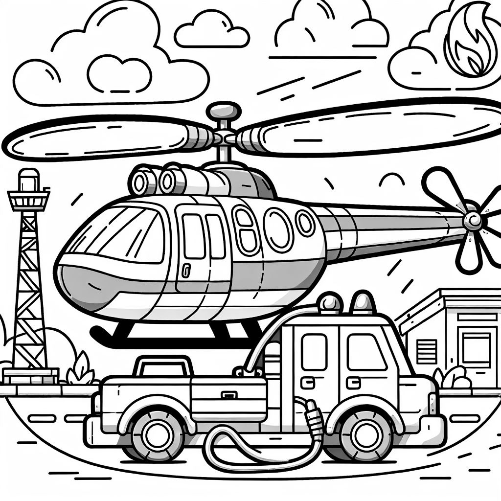 Firefighting Coloring Pages Bubbely
