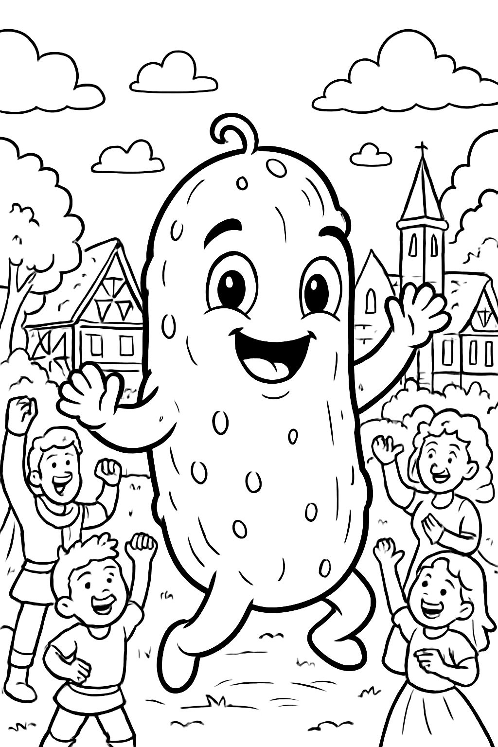 Baby pickle with a village celebrating their birth