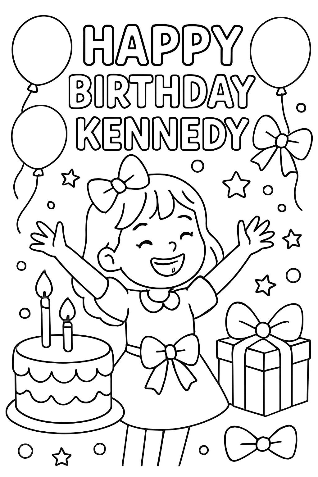 Happy Birthday Kennedy with bows