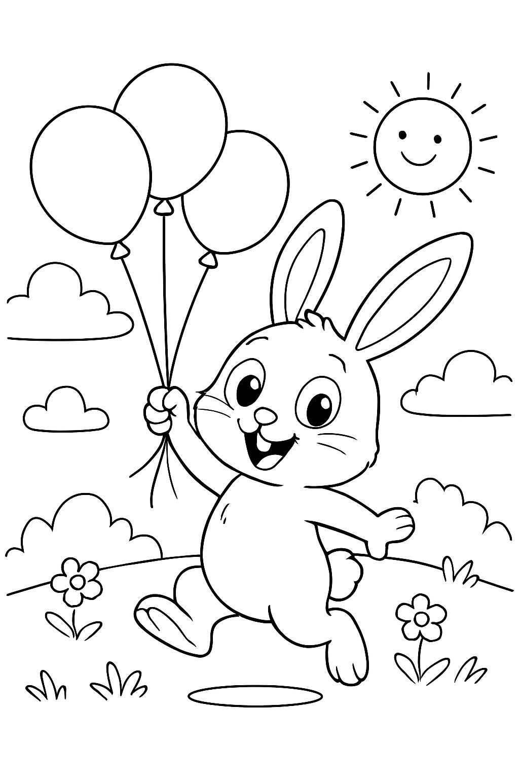 bunny with balloons bunny with balloons