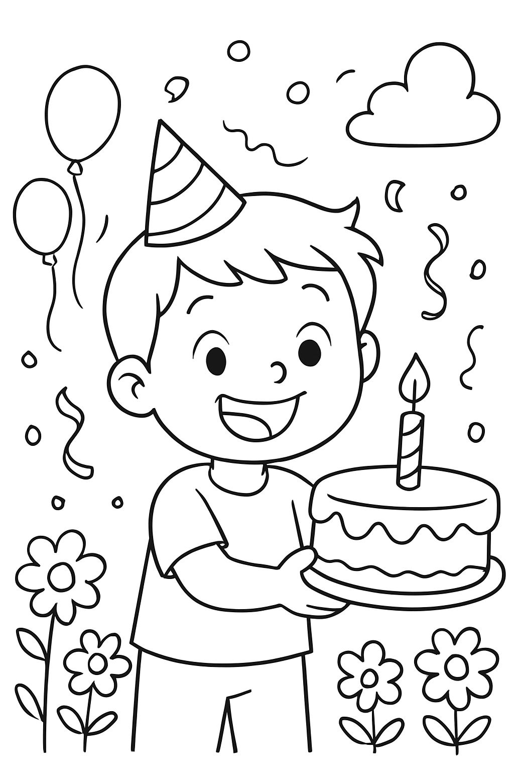 Un garçon heureux tenant son premier gâteau d'anniversaire. Un garçon heureux tenant son premier gâteau d'anniversaire.