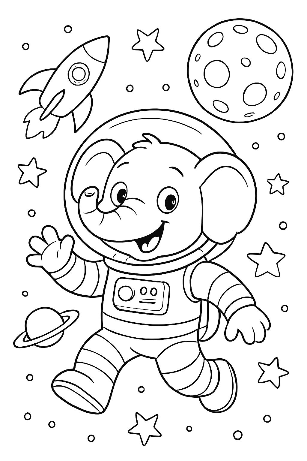 An elephant as an astronaut