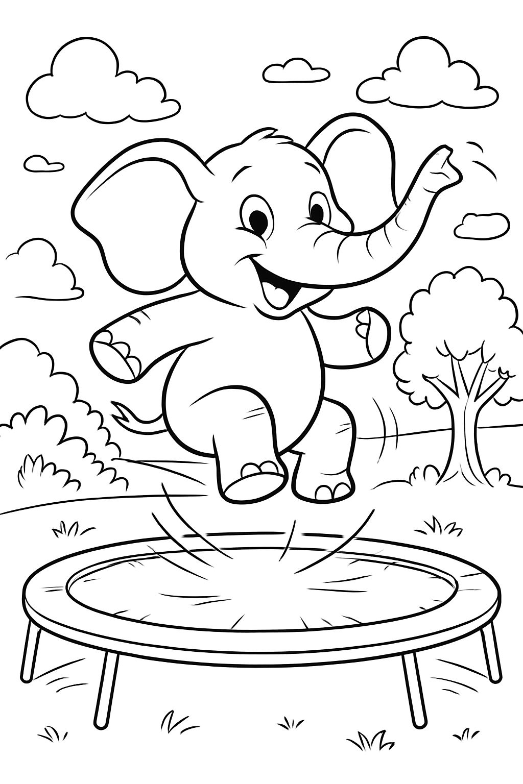 Elephant on trampoline Elephant on trampoline