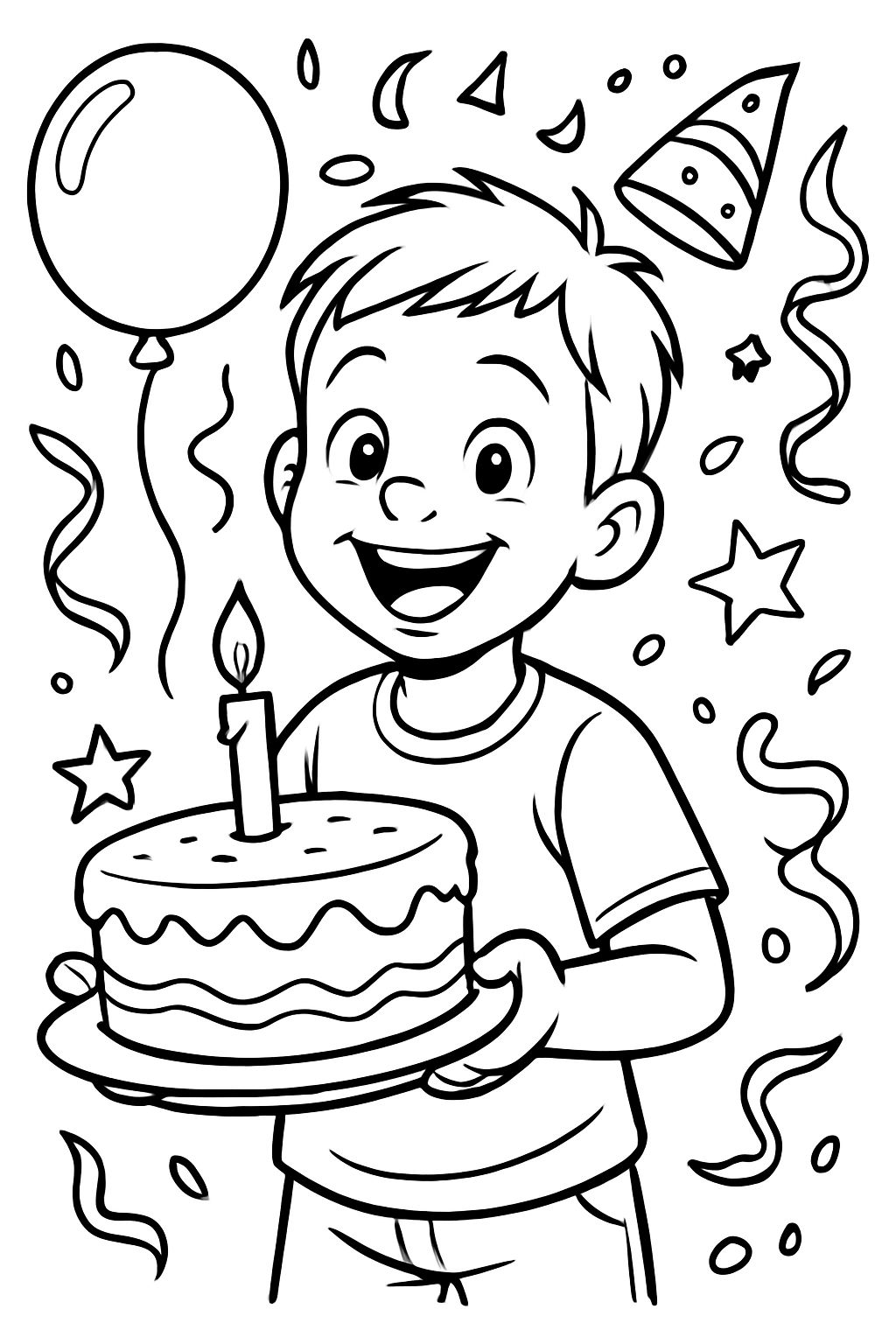 Un garçon heureux tenant son premier gâteau d'anniversaire. Un garçon heureux tenant son premier gâteau d'anniversaire.