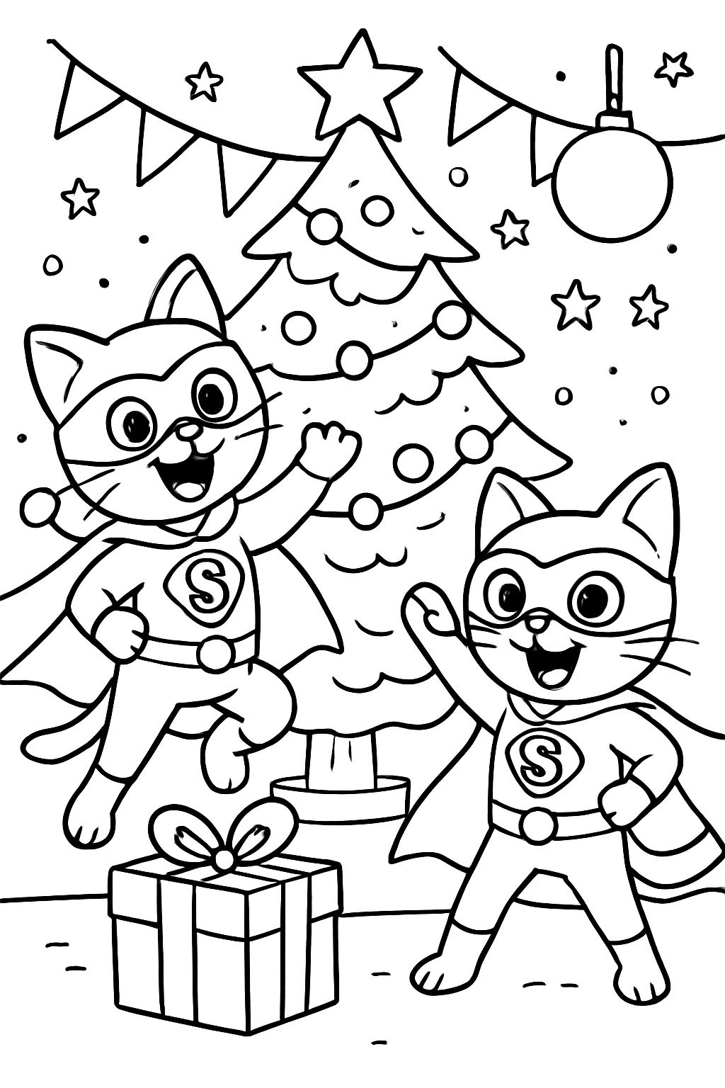 superhero cats at christmas