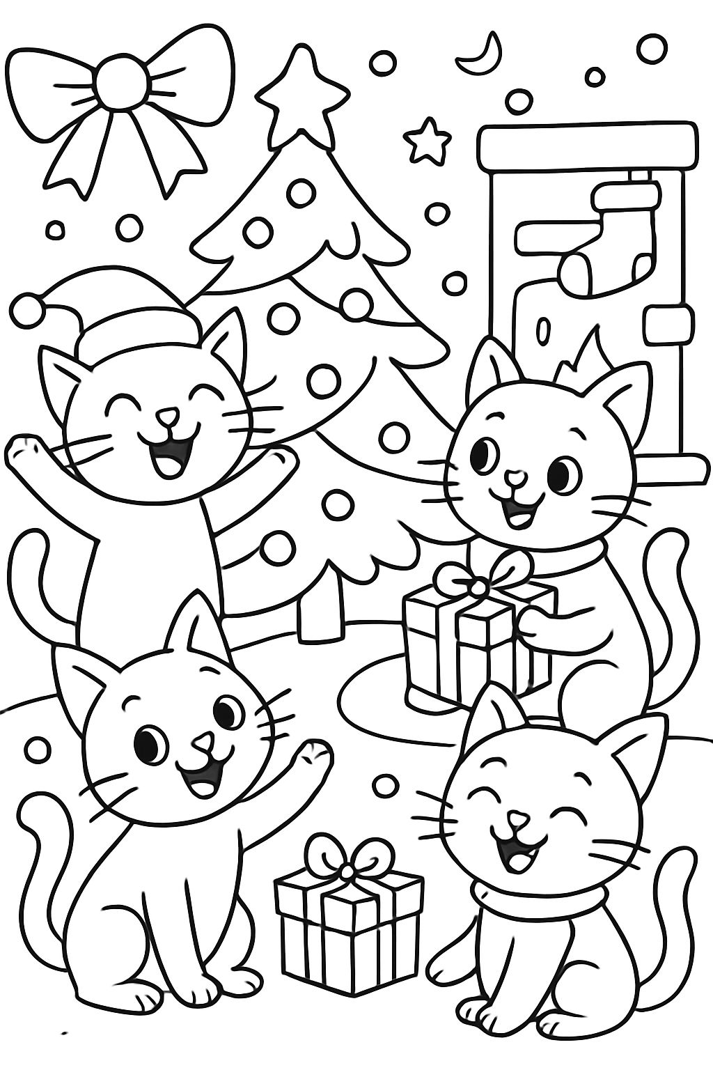 cats celebrating christmas