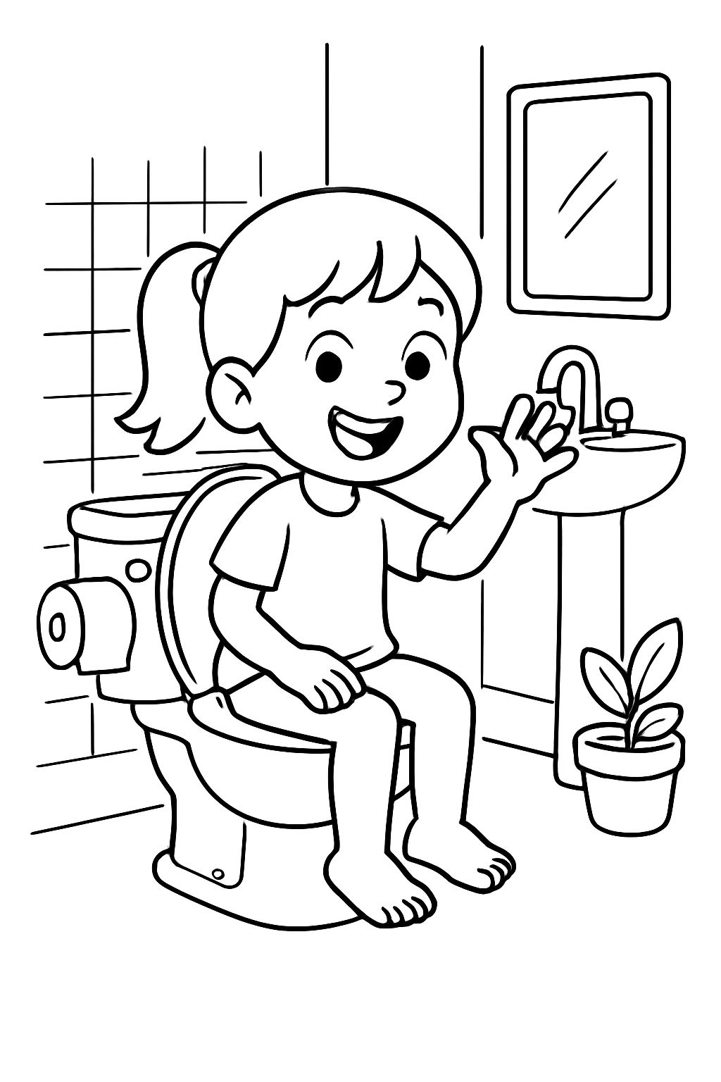 a girl in the bathroom