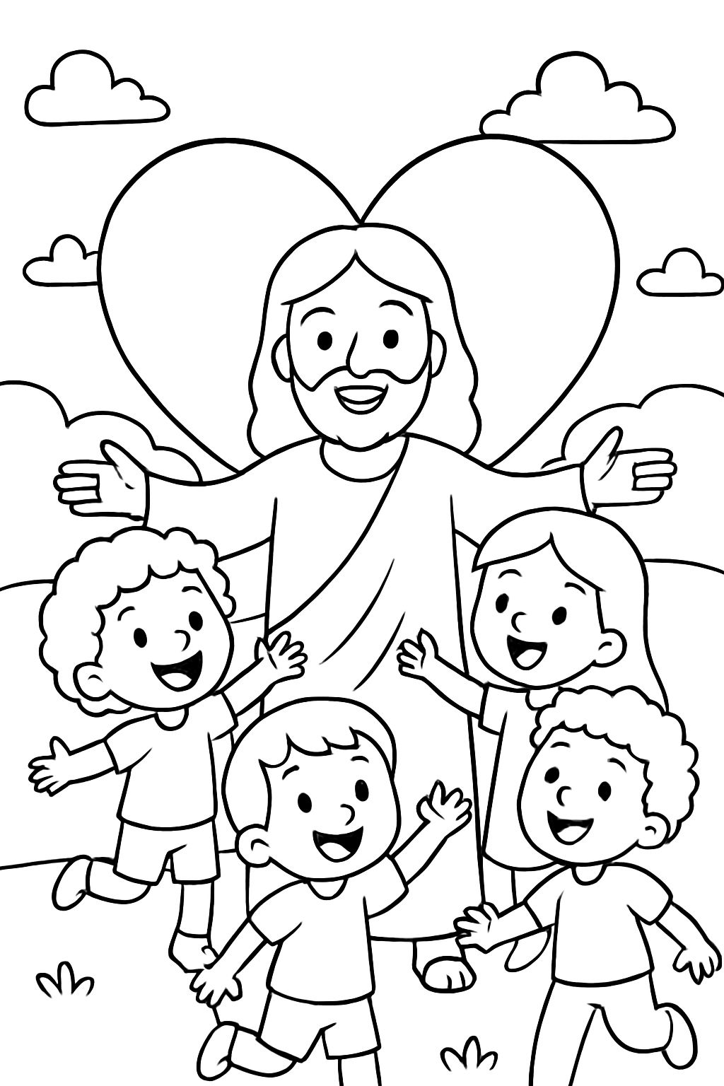 Um coração e o amor de Jesus para todas as crianças de todas as raças Um coração e o amor de Jesus para todas as crianças de todas as raças