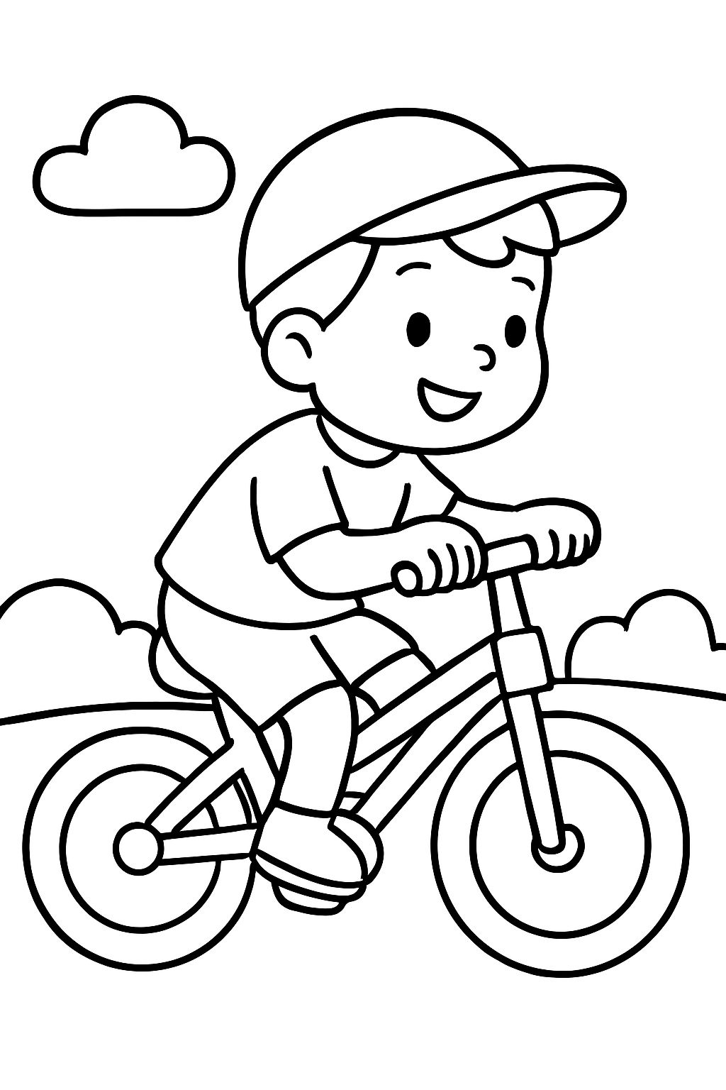 Um menino chamado Guilherme com uma bicicleta.