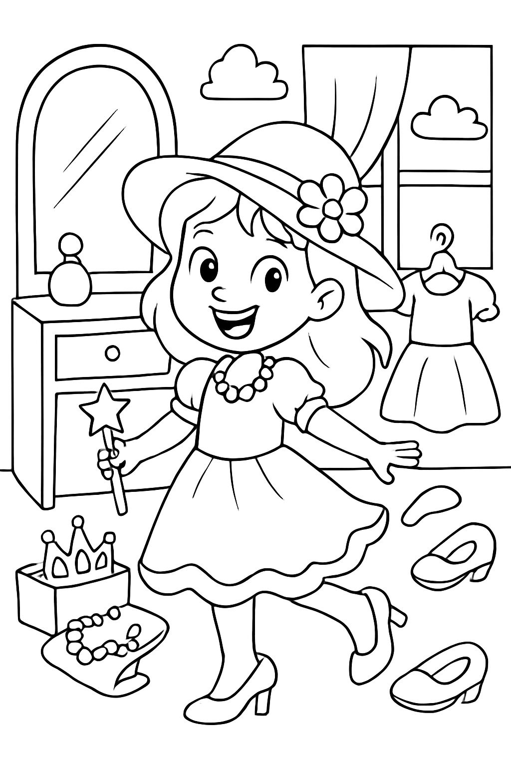 girl playing dress up