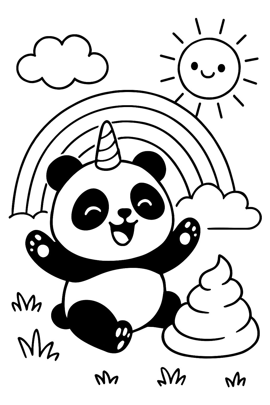 Kackender Panda-Einhorn