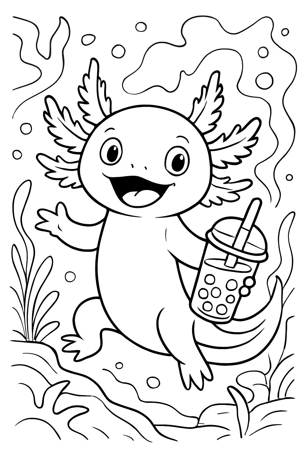 Un axolotl mignon avec Boba
