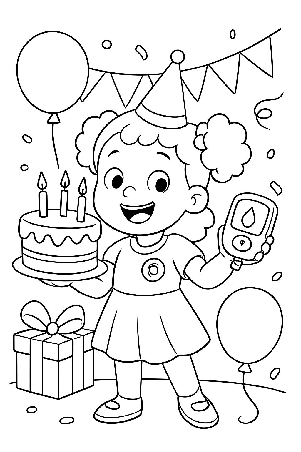 une fille d'anniversaire diabétique