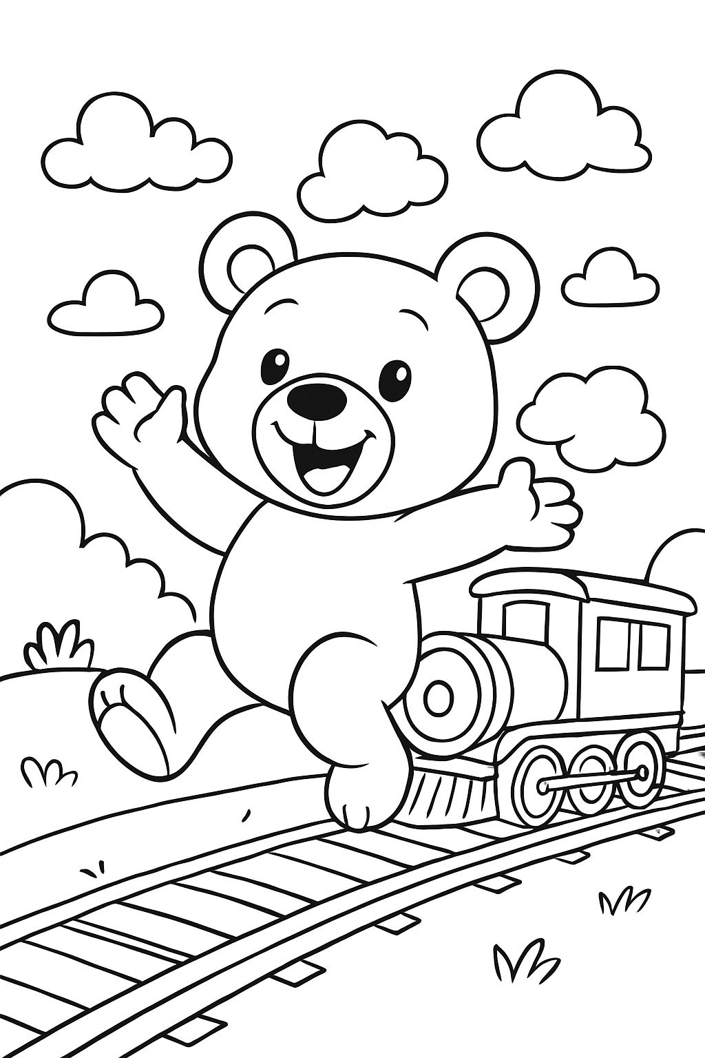 Je veux voir un ours sauter d'un train.