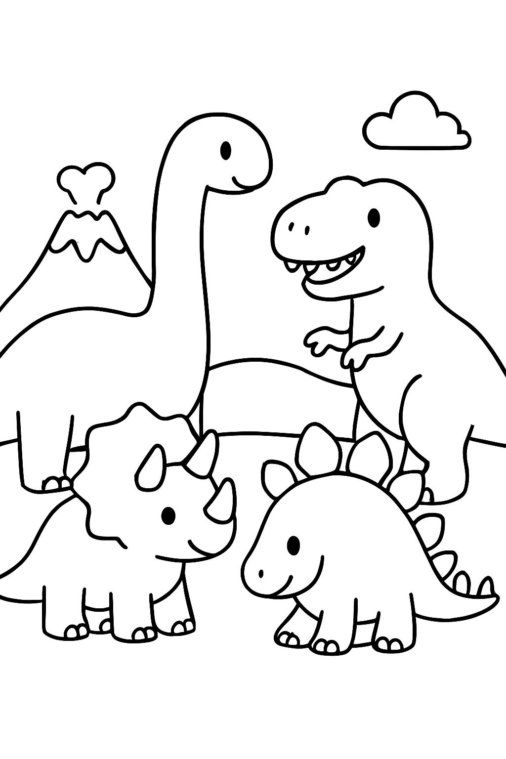 freundliche Gruppe von Dinosauriern freundliche Gruppe von Dinosauriern