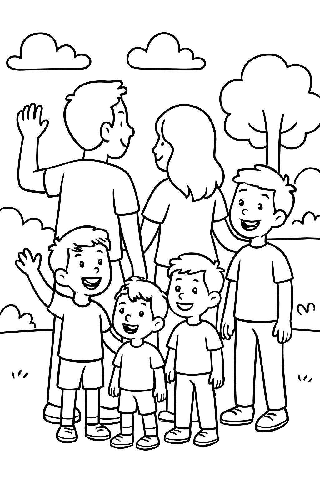 Family of six from the back side. Dad, mom & 4 boys ages 17, 10, 8 & 8. Family of six from the back side. Dad, mom & 4 boys ages 17, 10, 8 & 8.