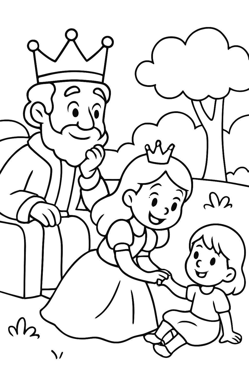 the king watching the princess helping others the king watching the princess helping others