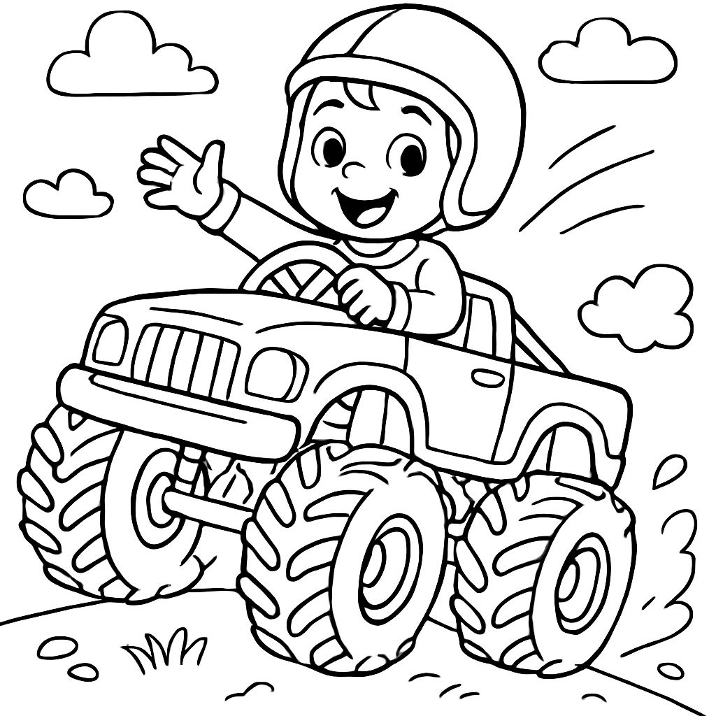 Dirigindo um caminhão monstro. Dirigindo um caminhão monstro.