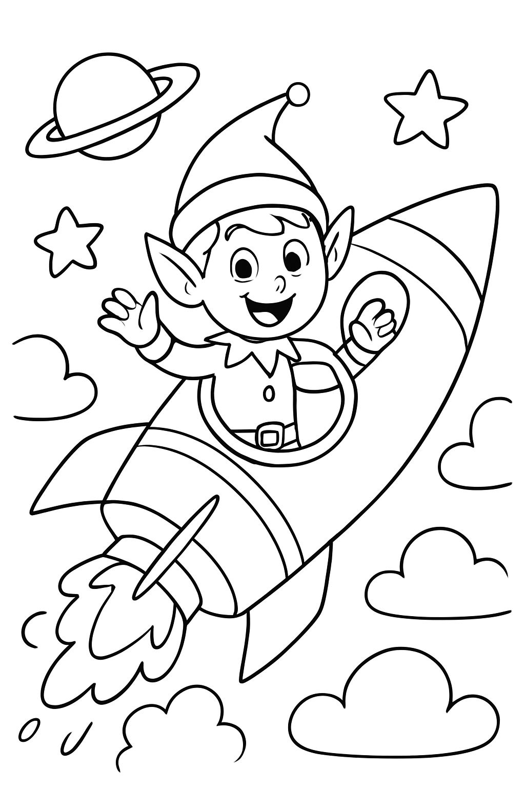 Elfo dentro de un cohete