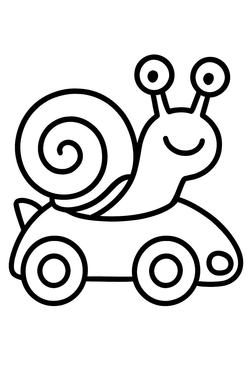 Un escargot conduit joyeusement une voiture de course