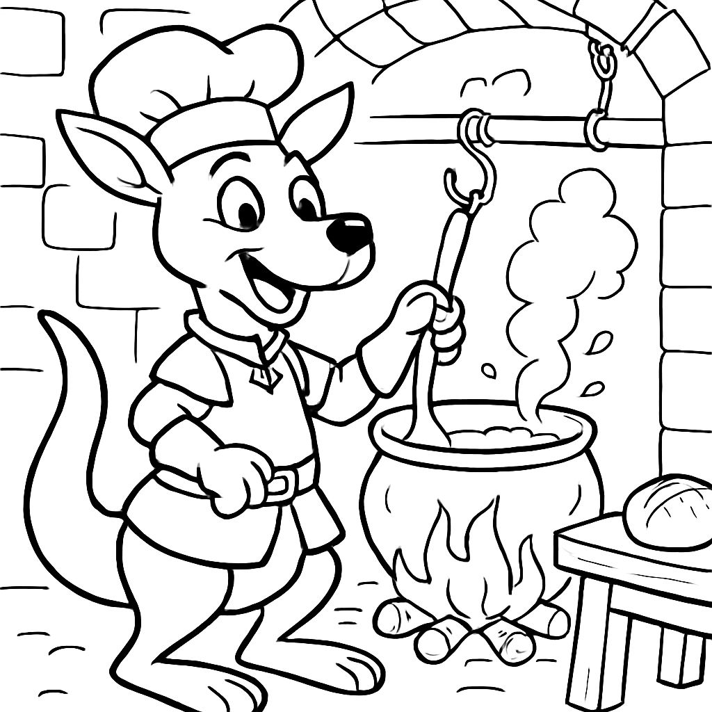 un kangourou cuisinier médiéval un kangourou cuisinier médiéval