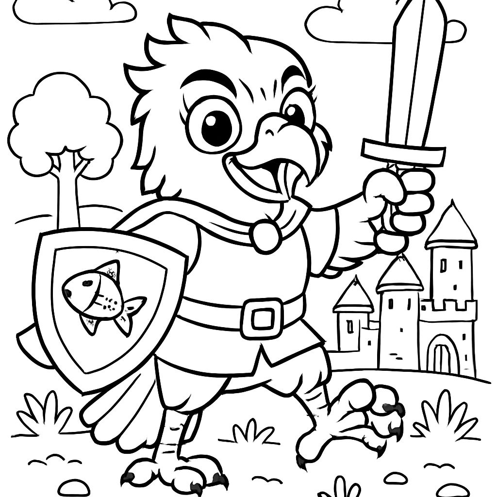 Una tierna águila pescadora de la época medieval Una tierna águila pescadora de la época medieval