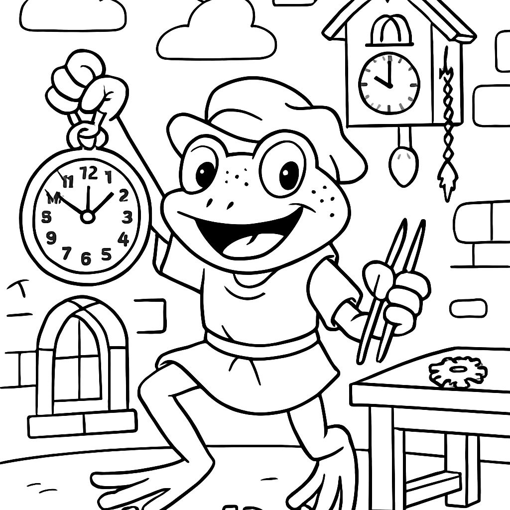 une grenouille horloge médiévale une grenouille horloge médiévale