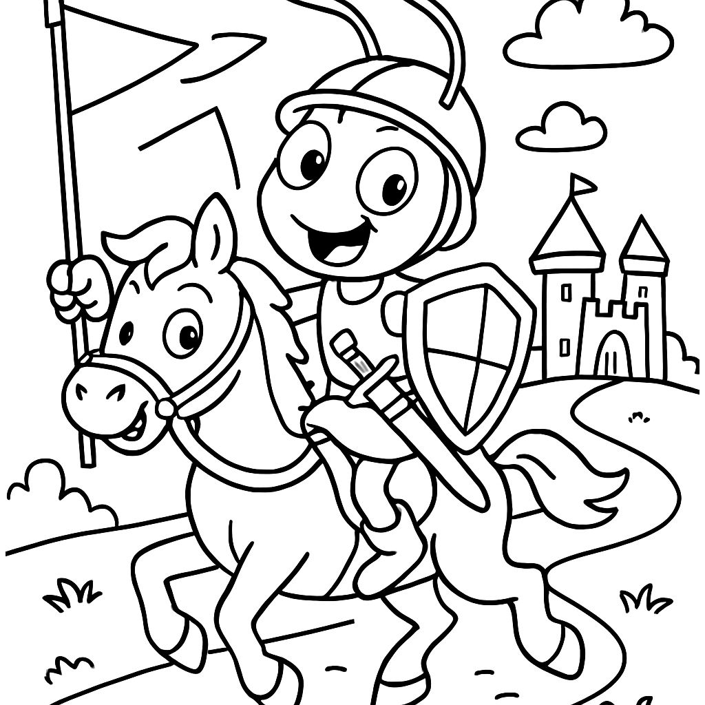 Uma formiga rodoviária fofa da época medieval Uma formiga rodoviária fofa da época medieval