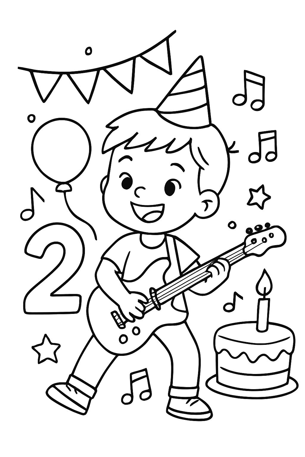 Alles Gute zum 2. Geburtstag, Junge, Musik, Rock'n'Roll Alles Gute zum 2. Geburtstag, Junge, Musik, Rock'n'Roll