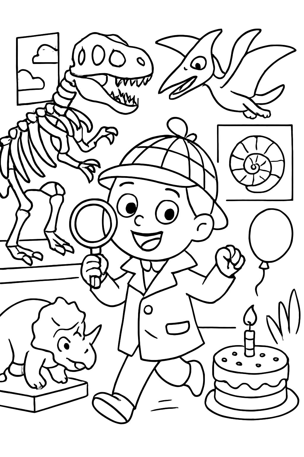 Aniversário do detetive 11 no museu de história natural