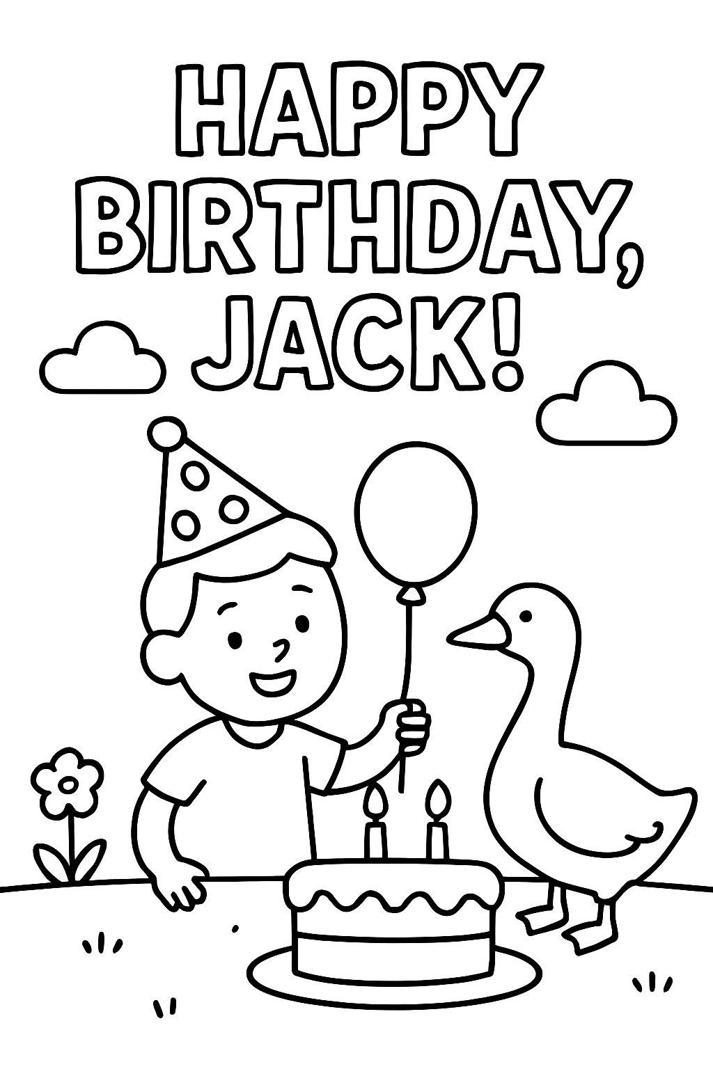 feliz aniversário, Jack! com ganso