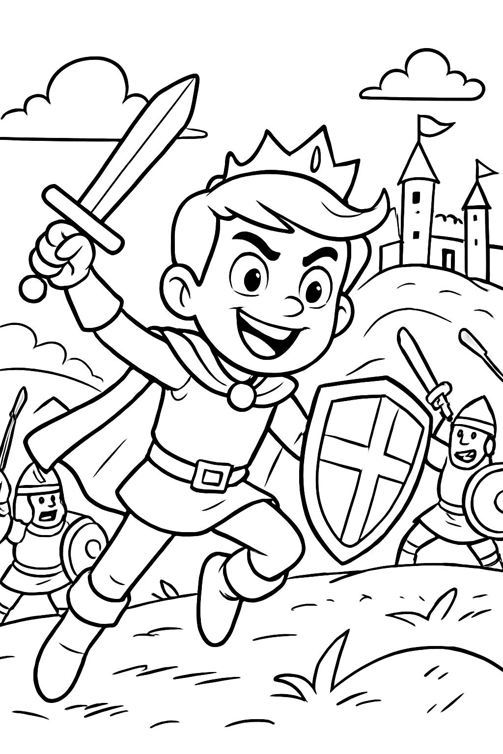 Ein Prinz in einer mittelalterlichen Schlacht