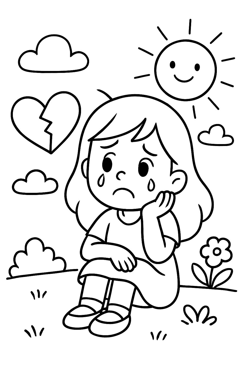 a girl in love and sad with a broken heart