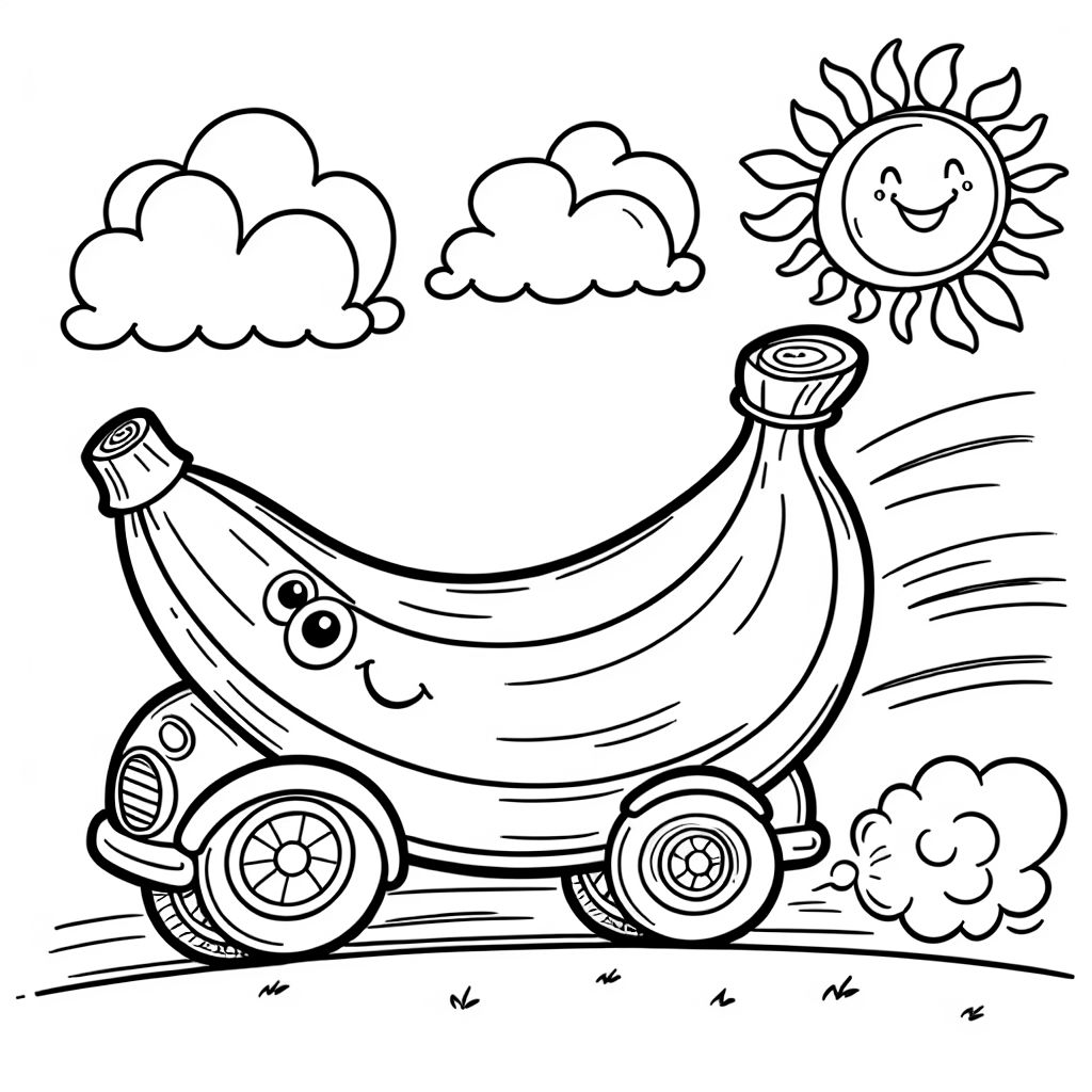 'banana' Coloring Pages | bubbely