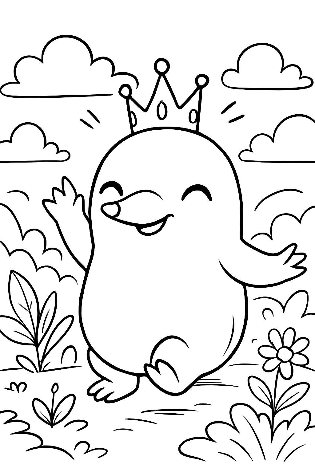 kawaii mole in a princess crown no eyes