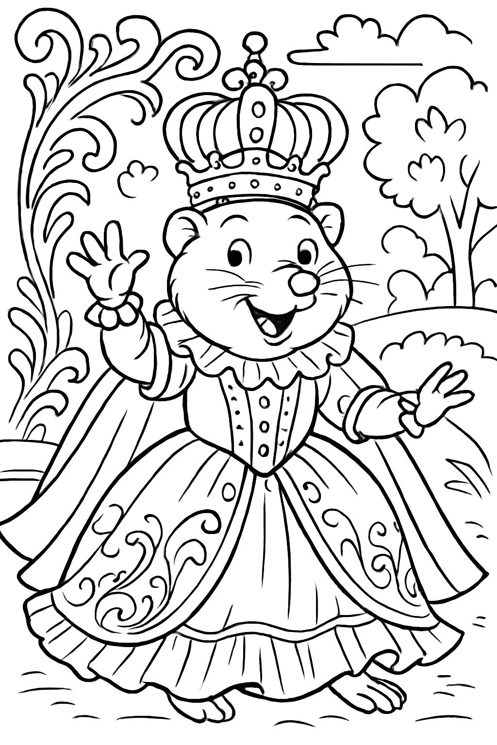 rococo mole in a king crown and gown