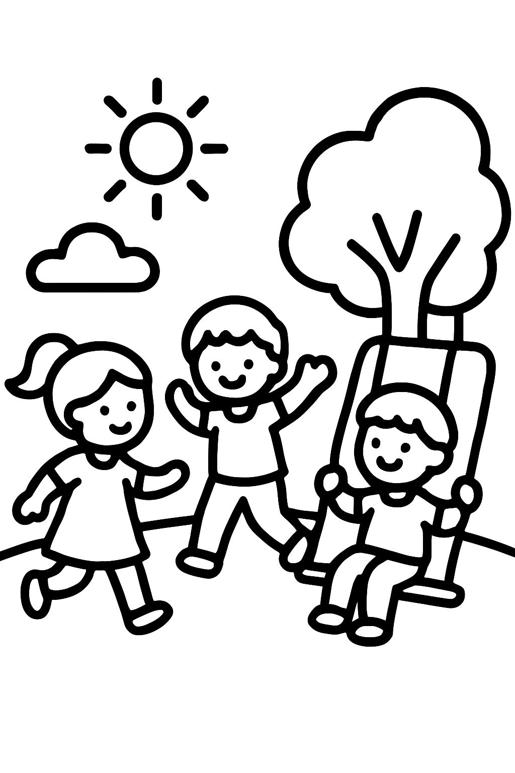 Les enfants jouent joyeusement dans le parc