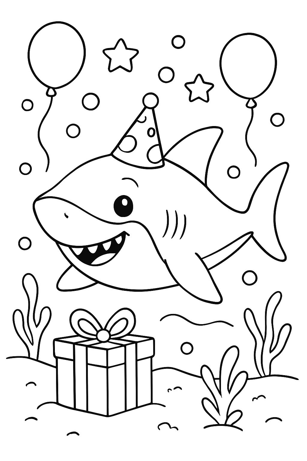 sharks in birthday hats