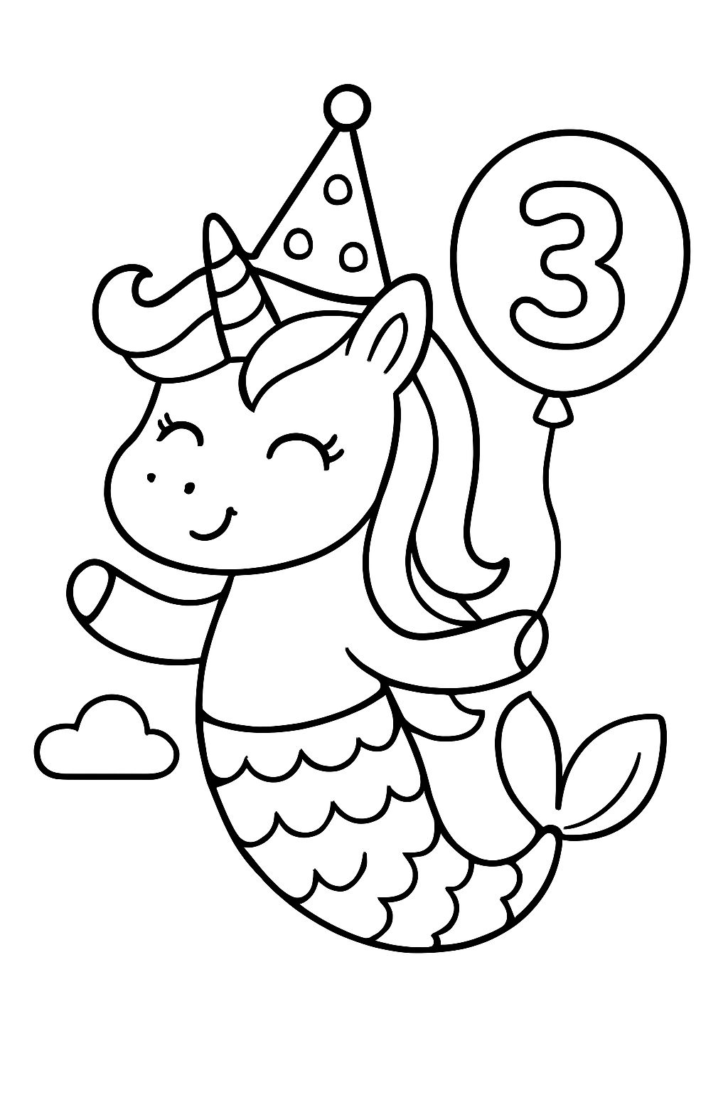 Unicorn mermaid 3 birthday