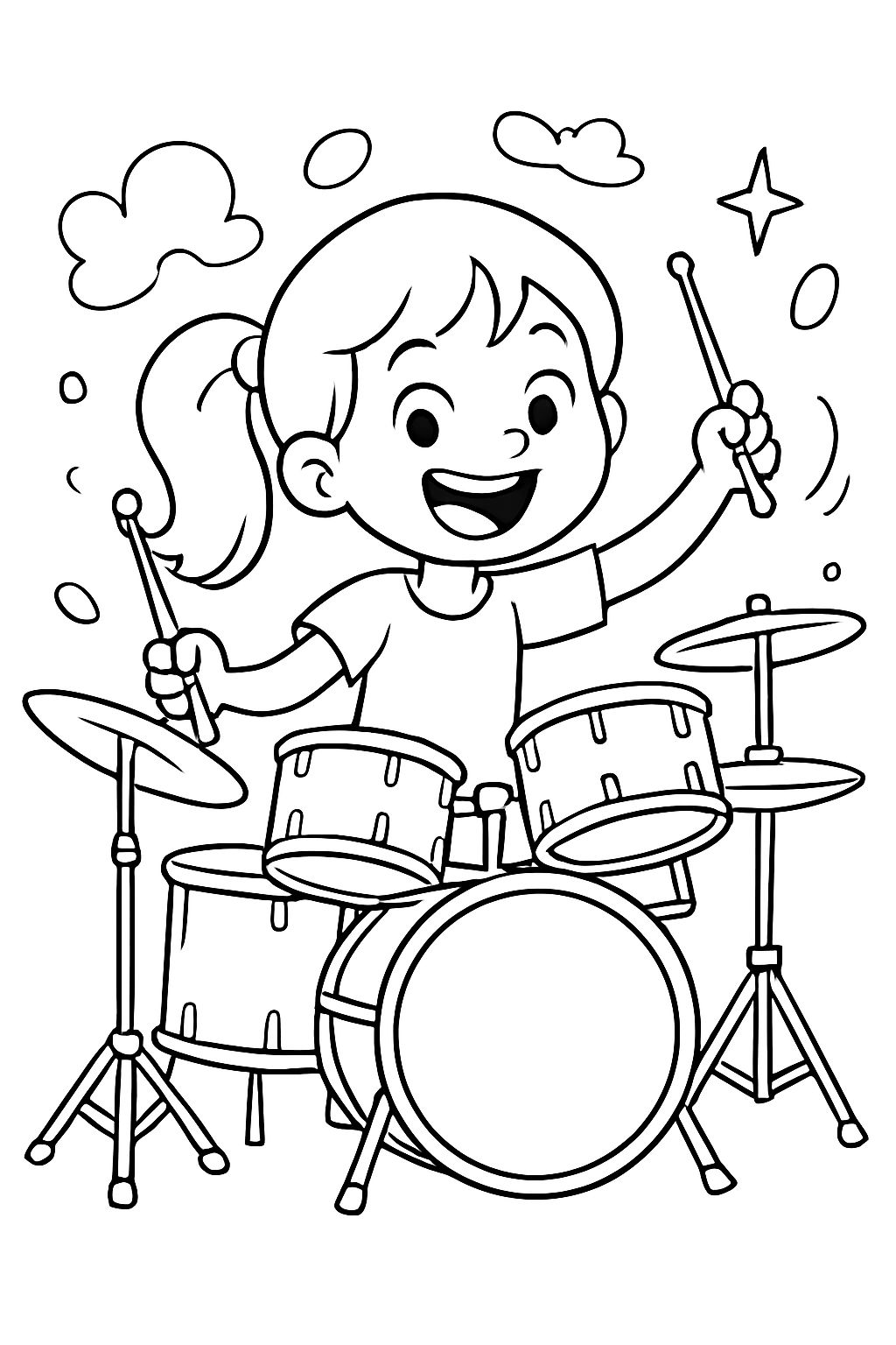 Chica tocando la batería