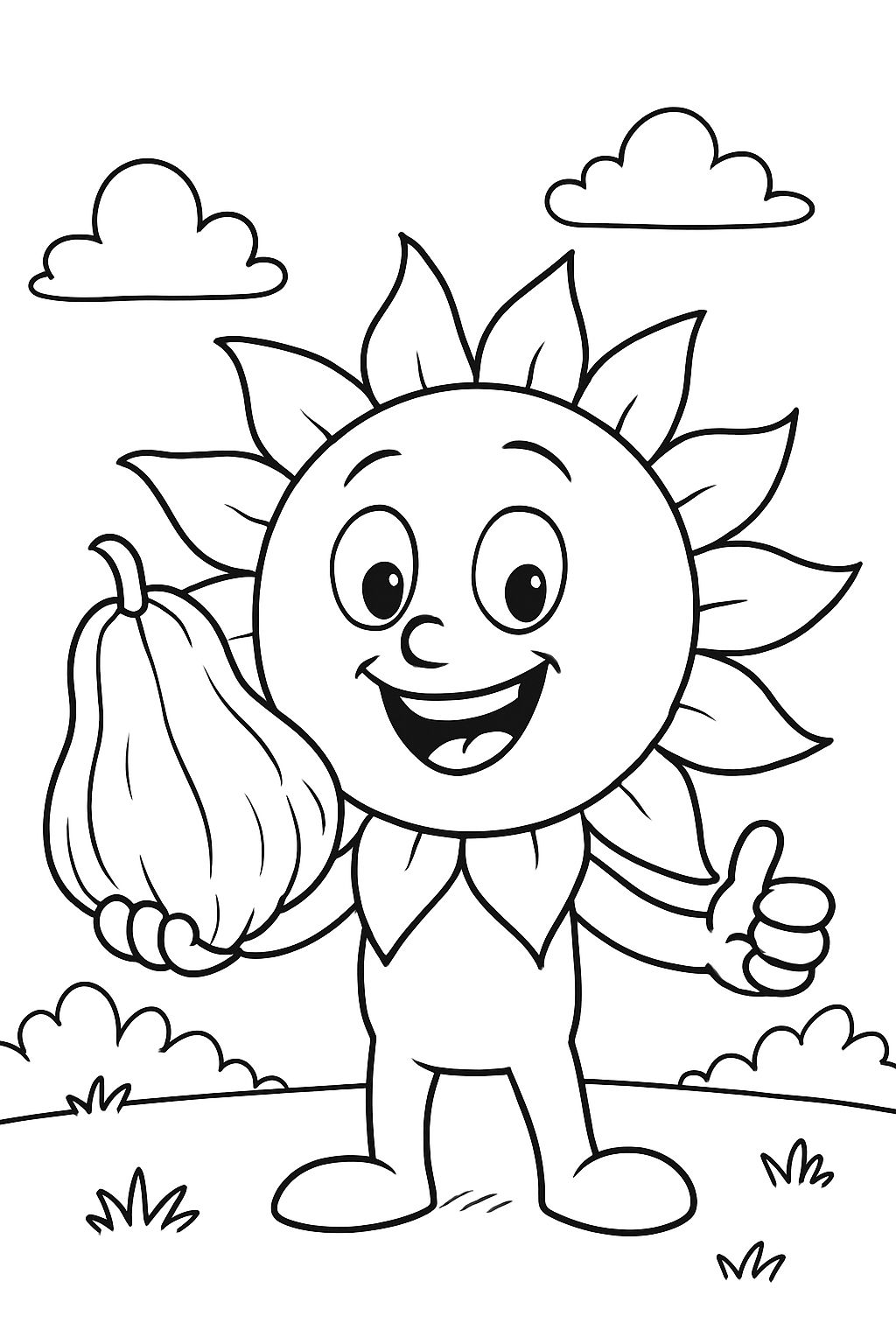 Sun holding a chayote
