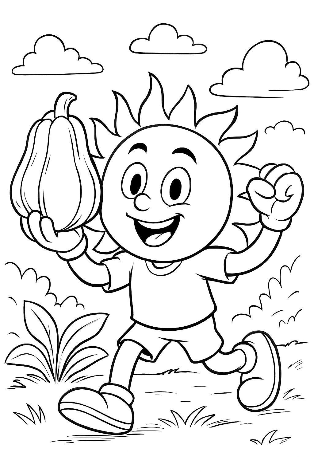 Sun holding a chayote.