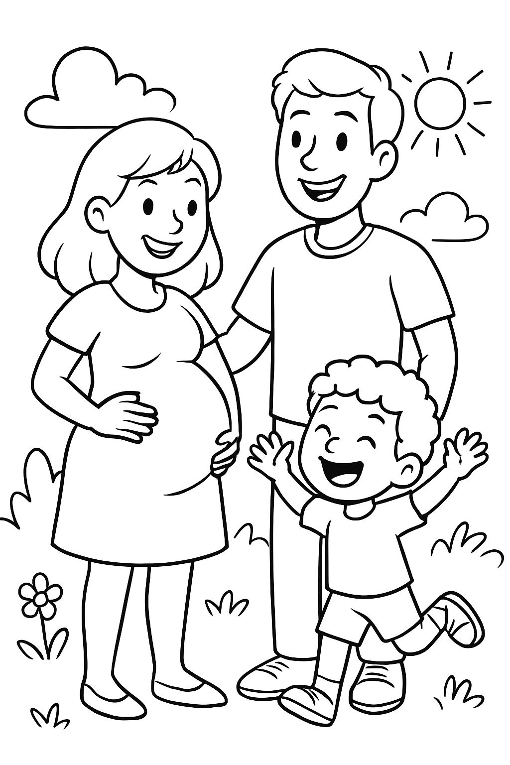 pregnant mom, dad and 3-year-old boy